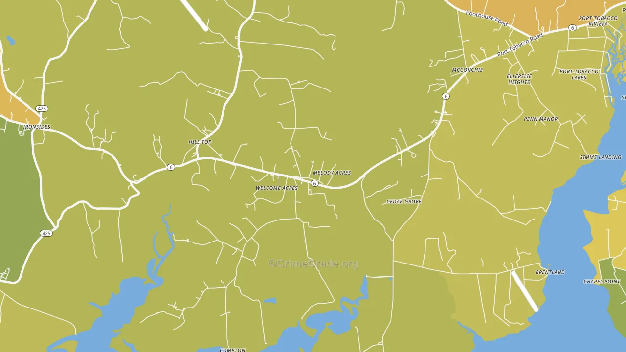 20693, MD Map of Drug-Related Crime Rates