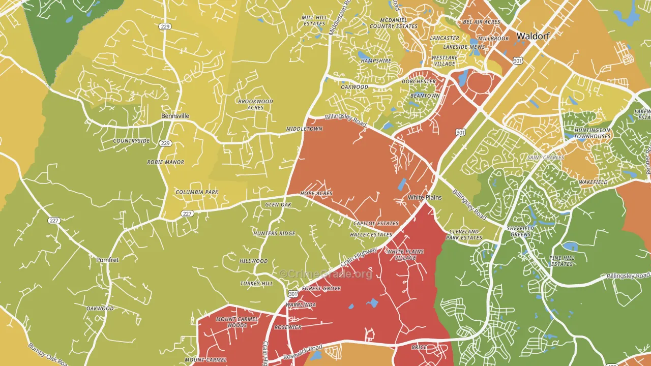 20695, MD Map of Drug-Related Crime Rates