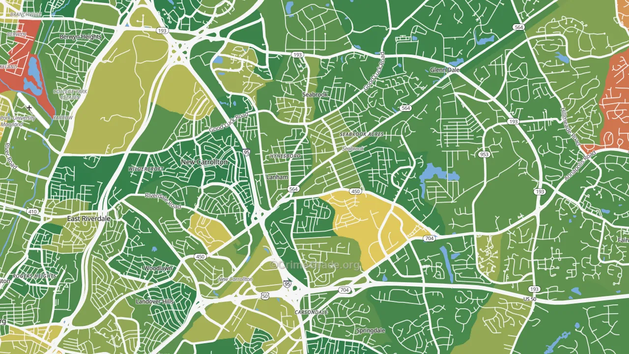 20706, MD Map of Drug-Related Crime Rates