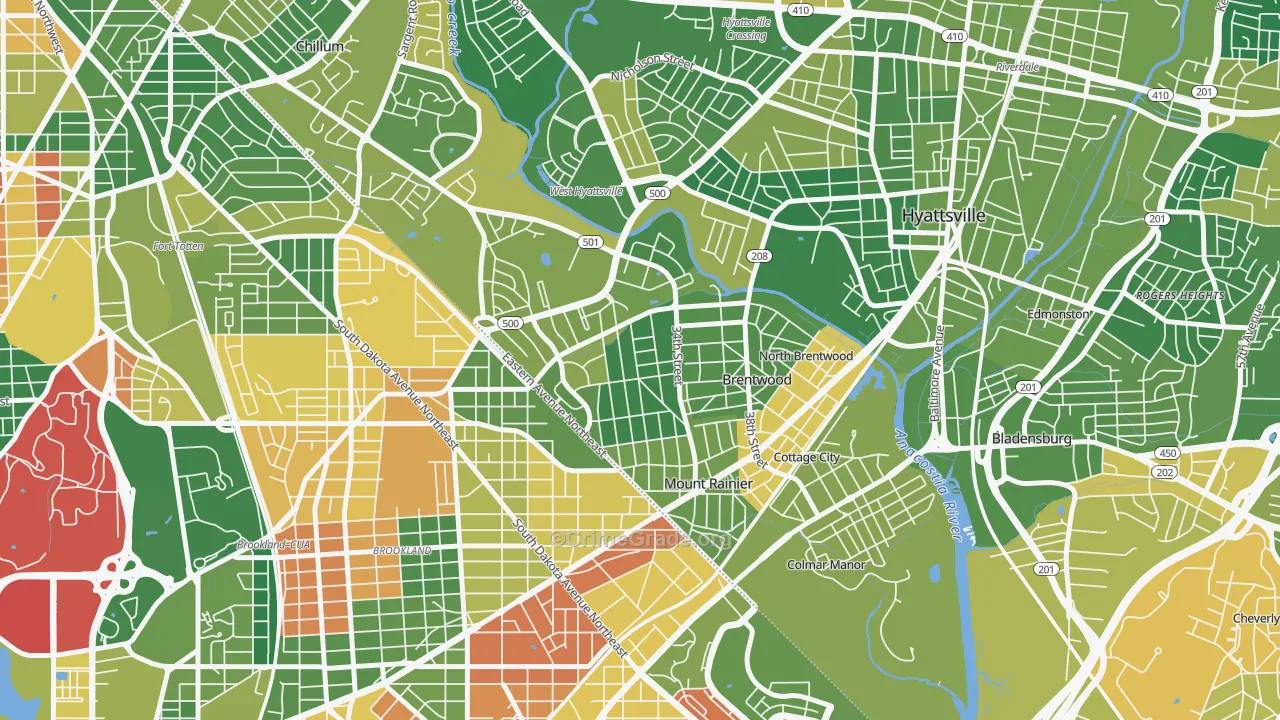 20712, MD Map of Drug-Related Crime Rates