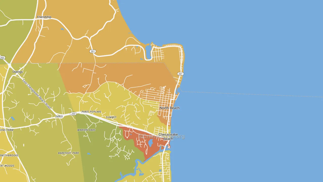 20714, MD Map of Drug-Related Crime Rates