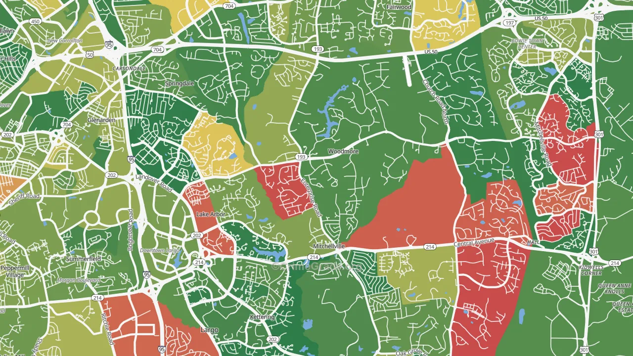 20721, MD Map of Drug-Related Crime Rates
