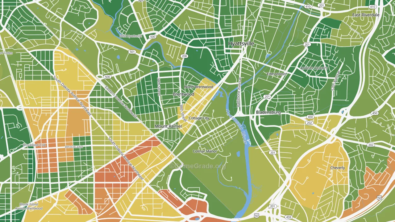 20722, MD Map of Drug-Related Crime Rates