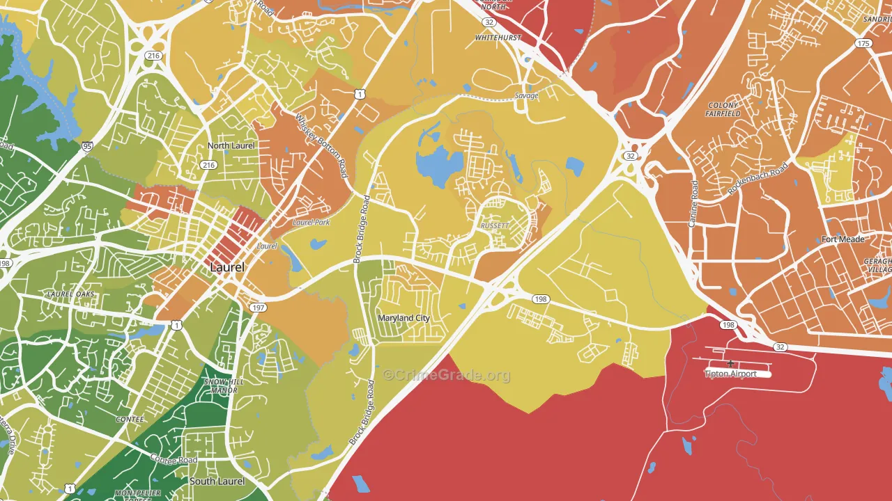20724, MD Map of Drug-Related Crime Rates