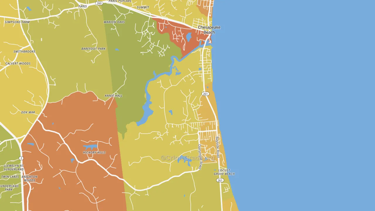 20732, MD Map of Drug-Related Crime Rates