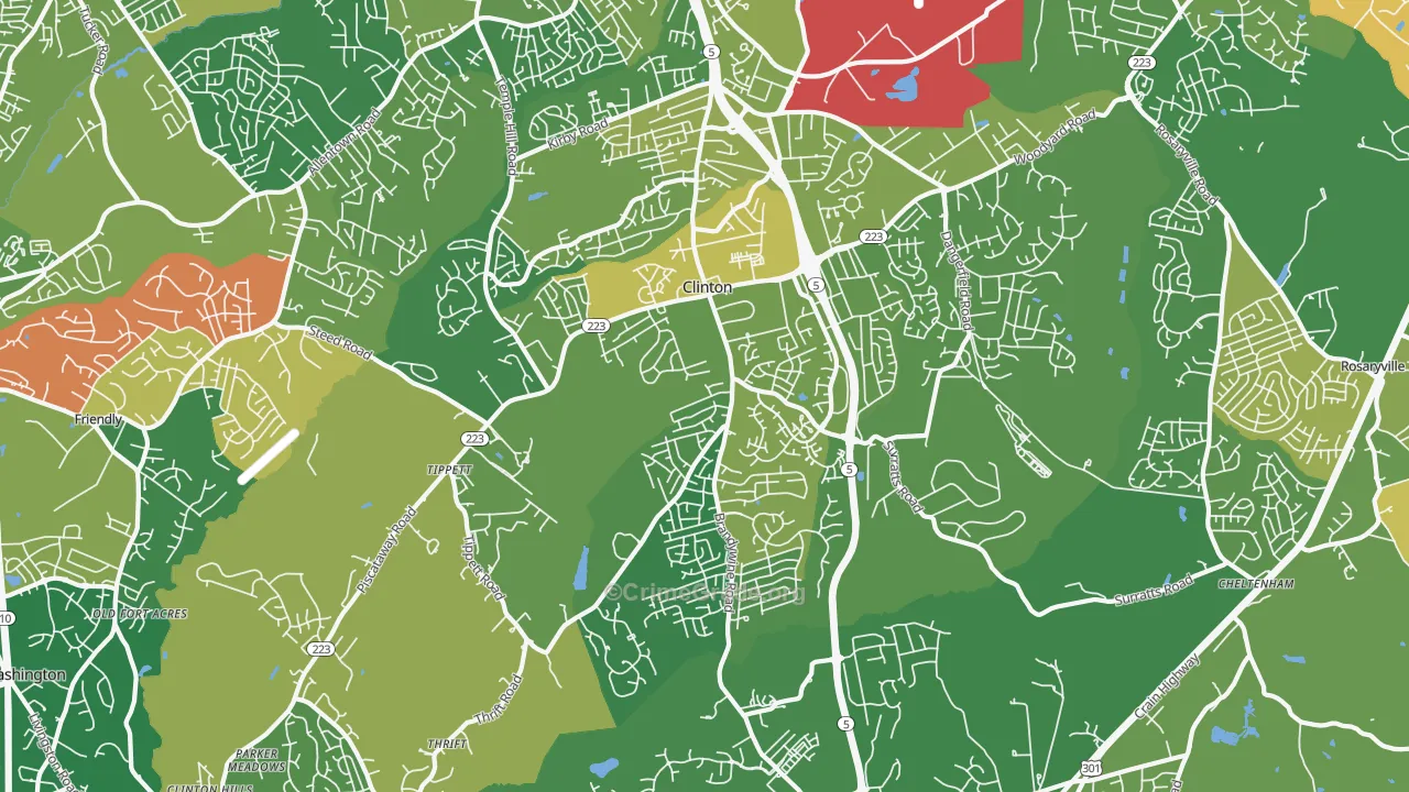 20735, MD Map of Drug-Related Crime Rates