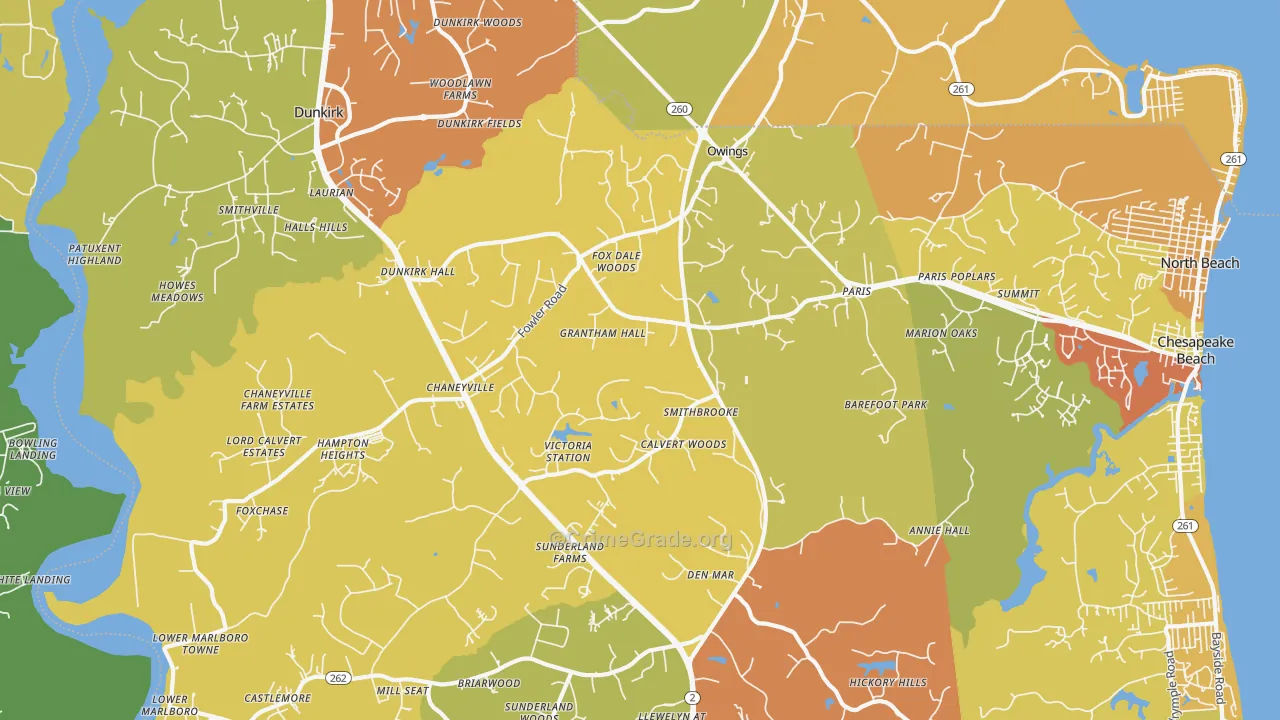 20736, MD Map of Drug-Related Crime Rates
