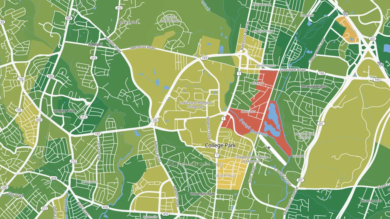 20742, MD Map of Drug-Related Crime Rates