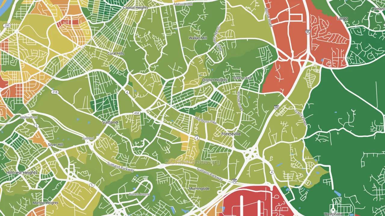 20747, MD Map of Drug-Related Crime Rates