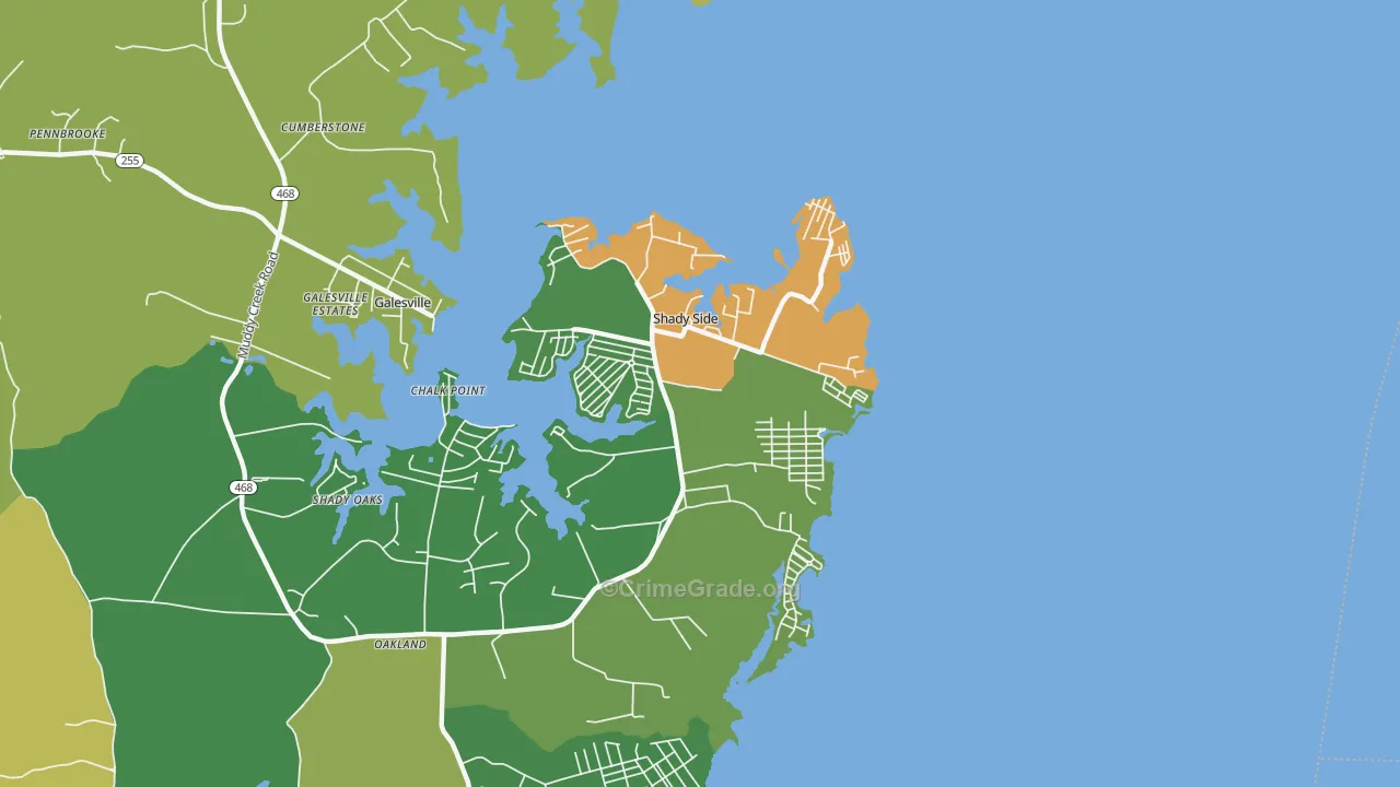 20764, MD Map of Drug-Related Crime Rates