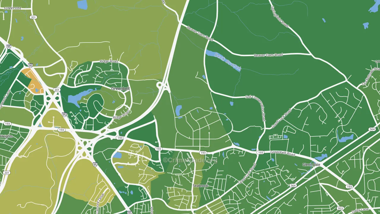 20771, MD Map of Drug-Related Crime Rates