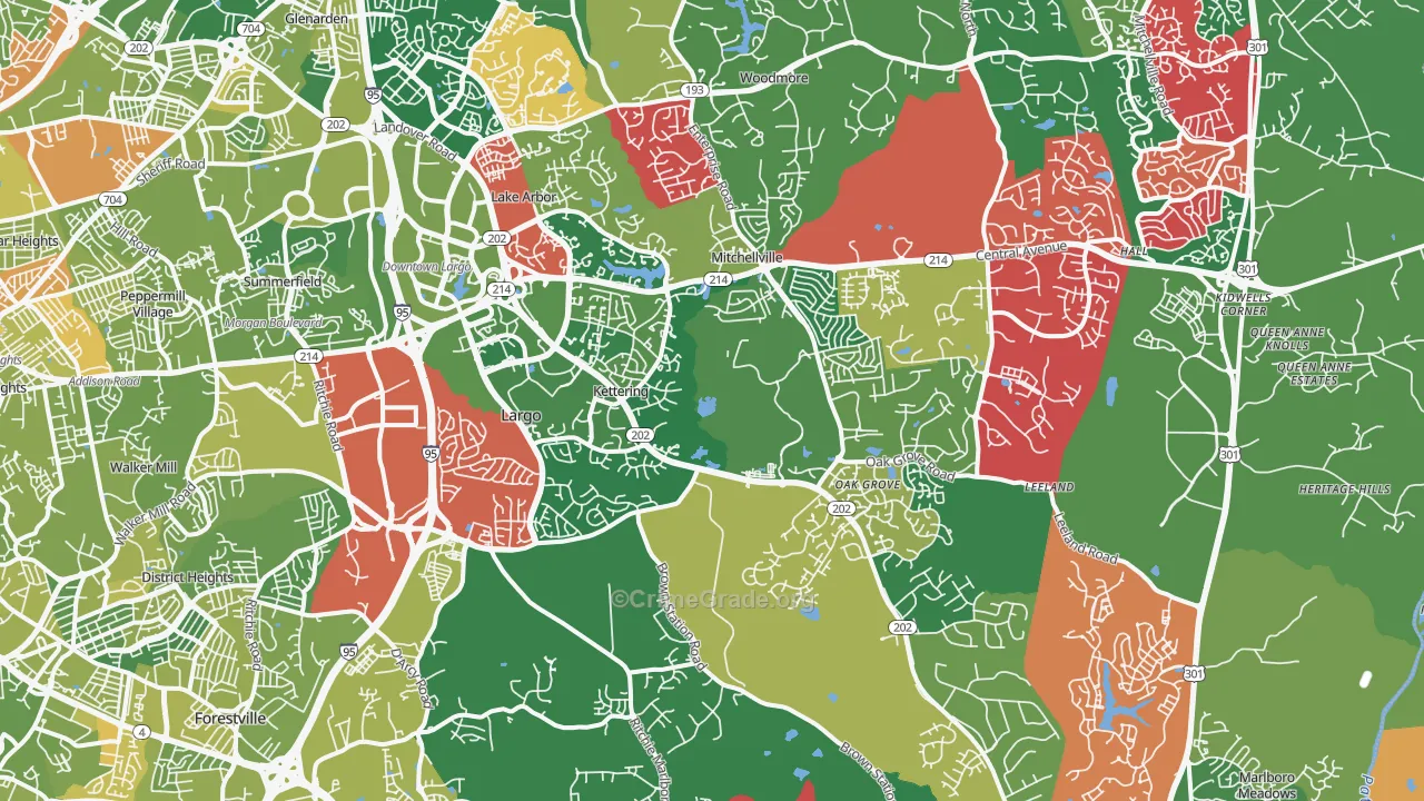 20774, MD Map of Drug-Related Crime Rates