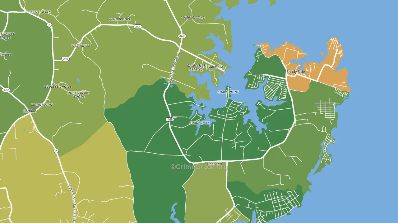 20778, MD Map of Drug-Related Crime Rates