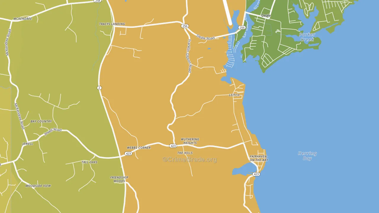 20779, MD Map of Drug-Related Crime Rates