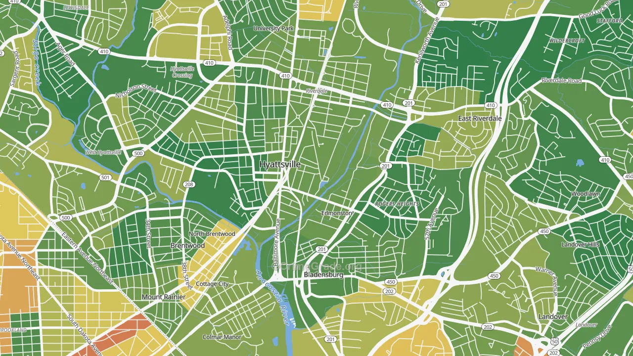 20781, MD Map of Drug-Related Crime Rates