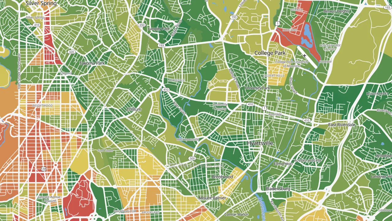 20782, MD Map of Drug-Related Crime Rates