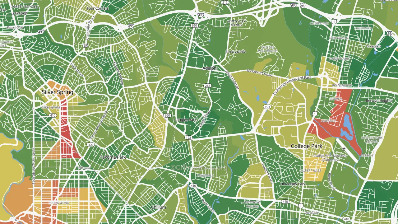 20783, MD Map of Drug-Related Crime Rates