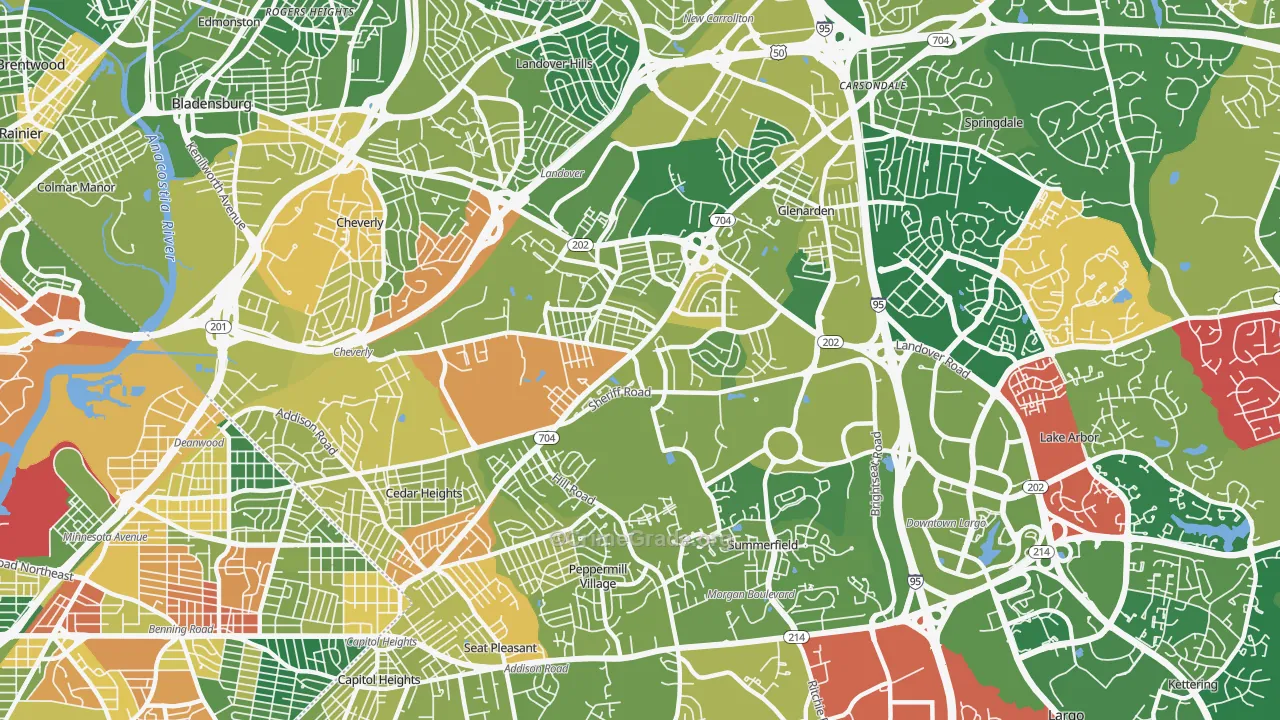20785, MD Map of Drug-Related Crime Rates