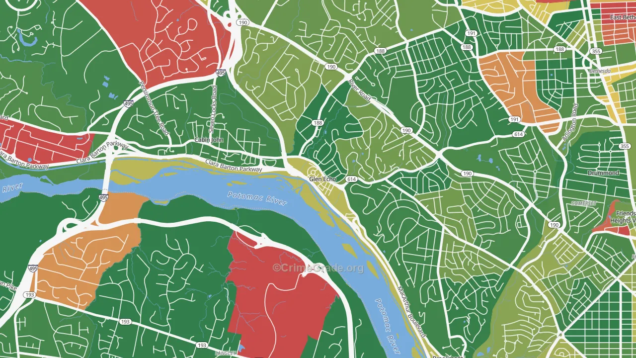 20812, MD Map of Drug-Related Crime Rates