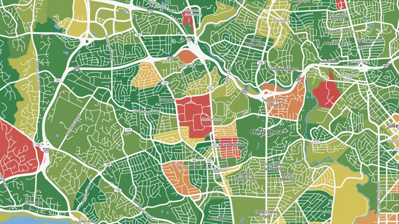20814, MD Map of Drug-Related Crime Rates