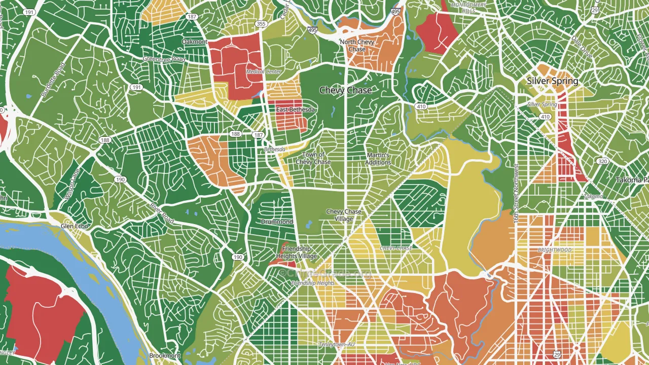 20815, MD Map of Drug-Related Crime Rates