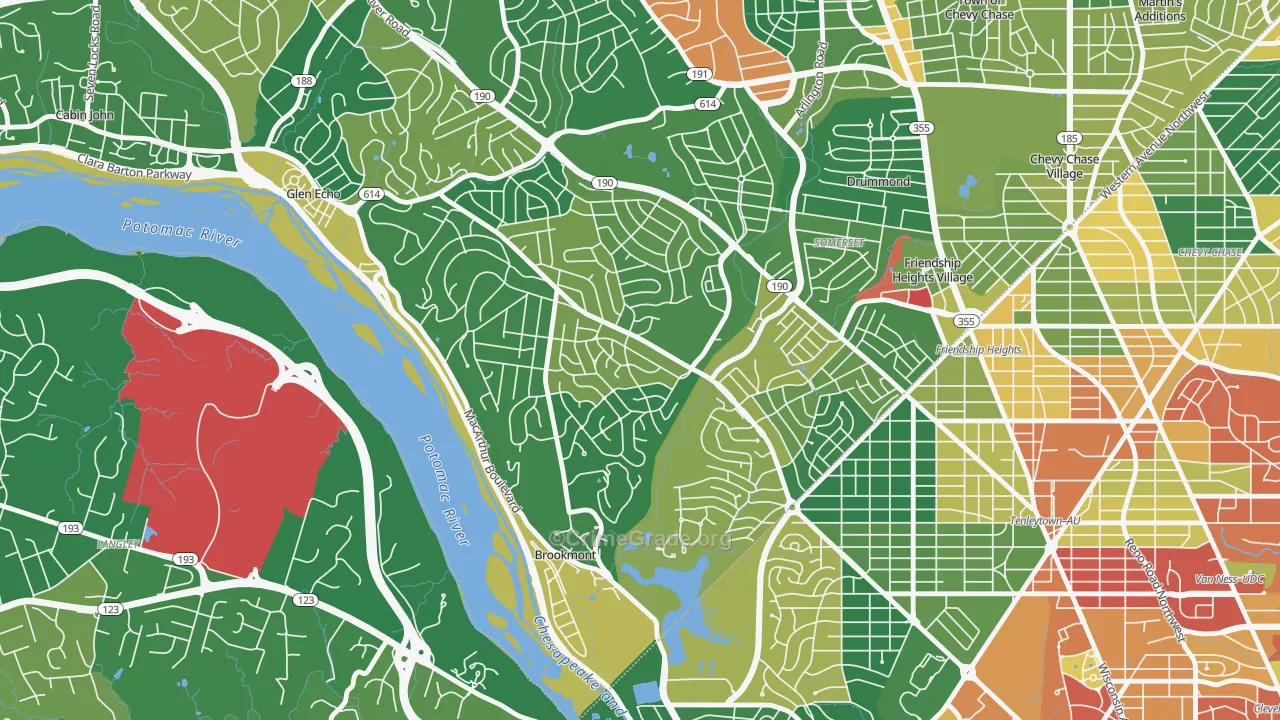20816, MD Map of Drug-Related Crime Rates