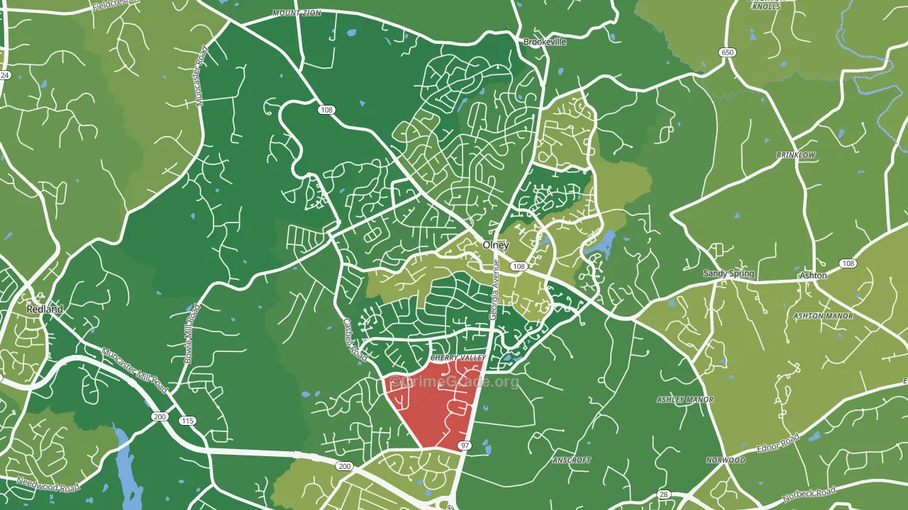 20832, MD Map of Drug-Related Crime Rates