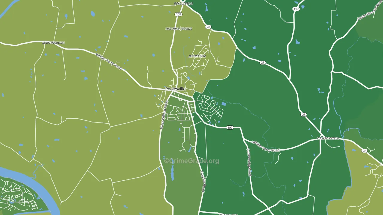 20837, MD Map of Drug-Related Crime Rates