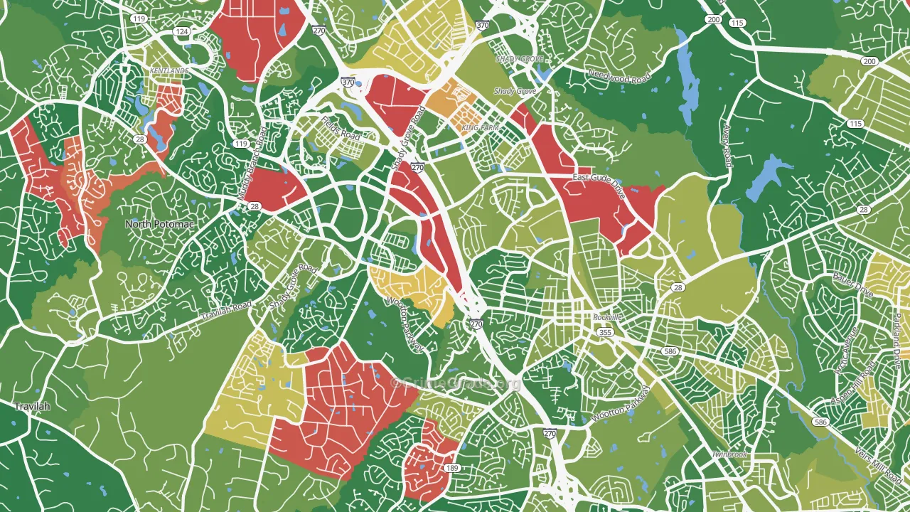 20850, MD Map of Drug-Related Crime Rates