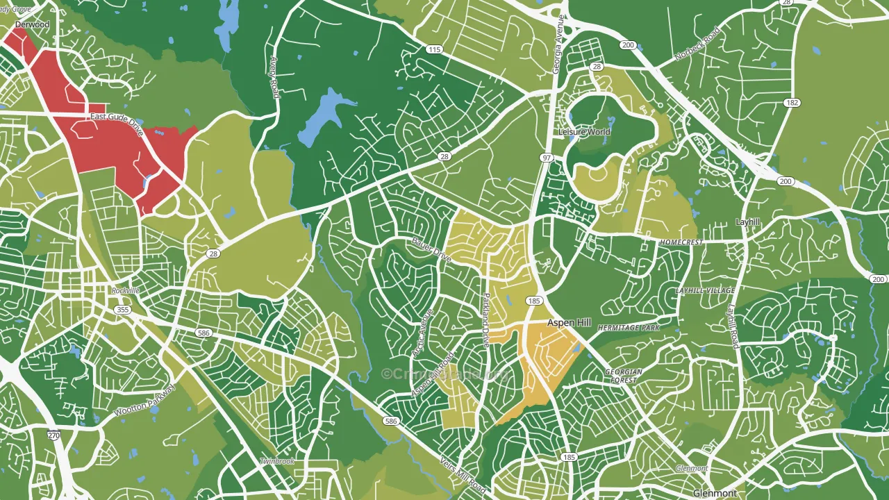 20853, MD Map of Drug-Related Crime Rates