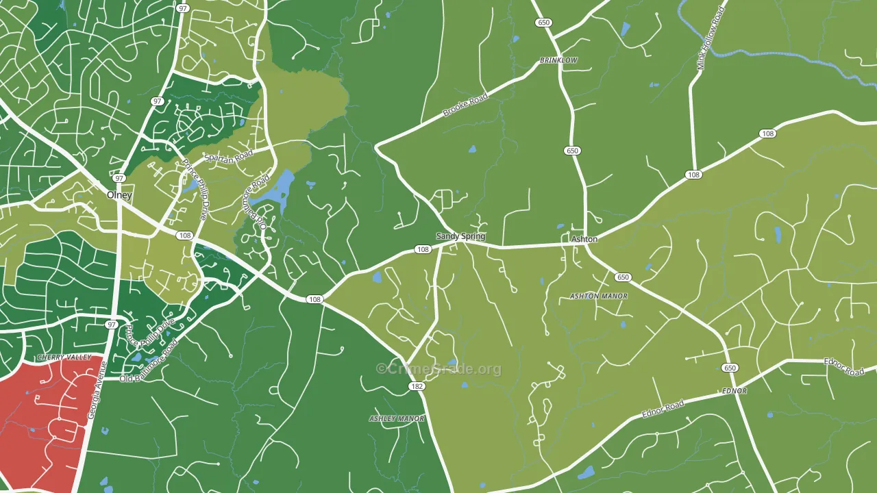 20860, MD Map of Drug-Related Crime Rates