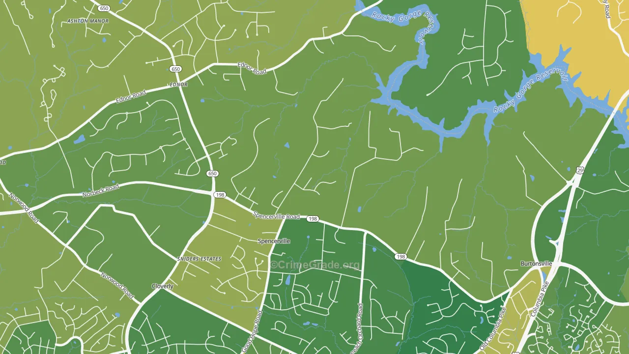 20868, MD Map of Drug-Related Crime Rates