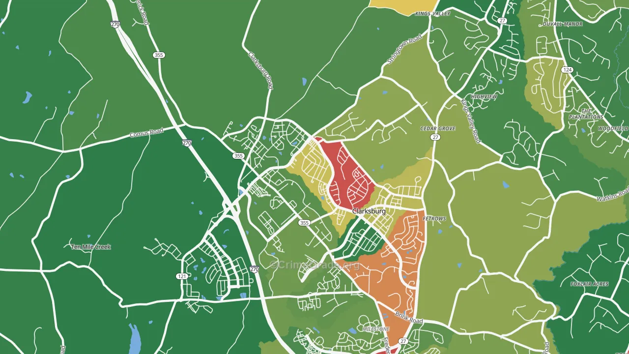20871, MD Map of Drug-Related Crime Rates