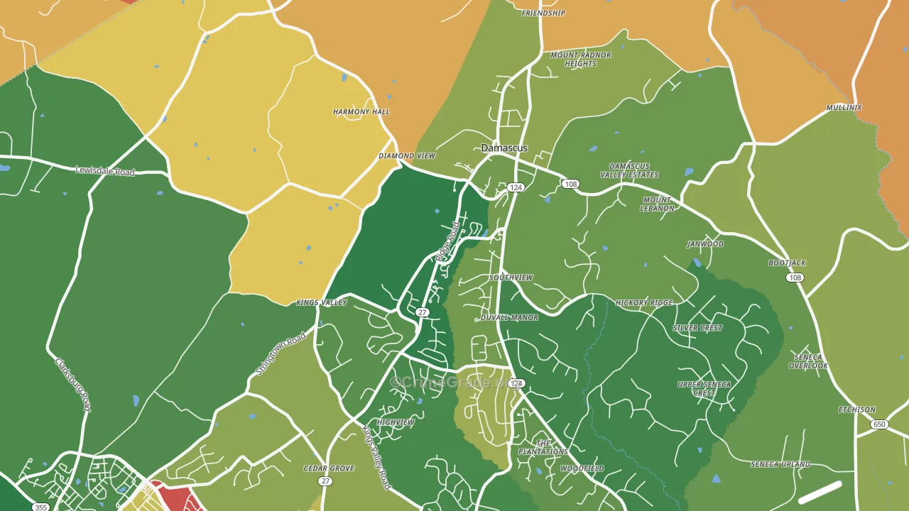 20872, MD Map of Drug-Related Crime Rates