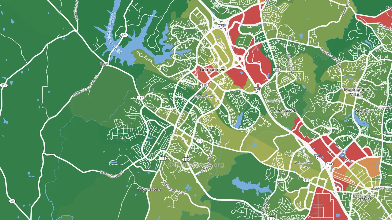 20874, MD Map of Drug-Related Crime Rates