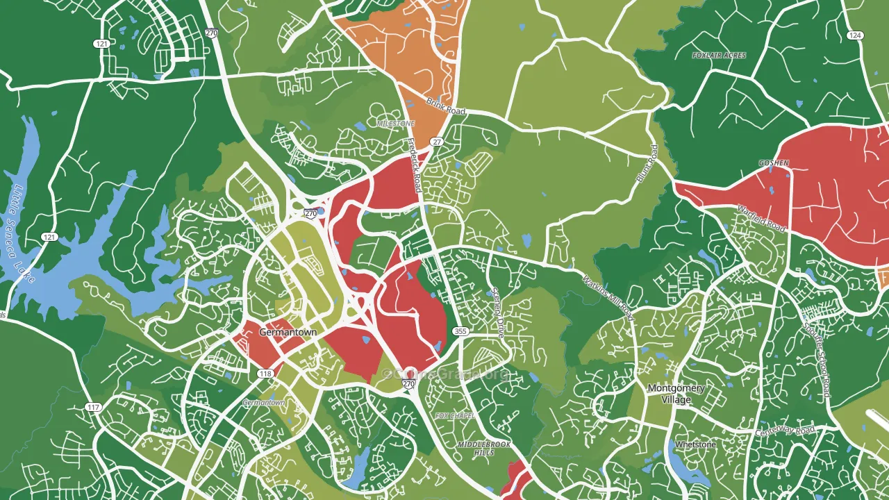 20876, MD Map of Drug-Related Crime Rates