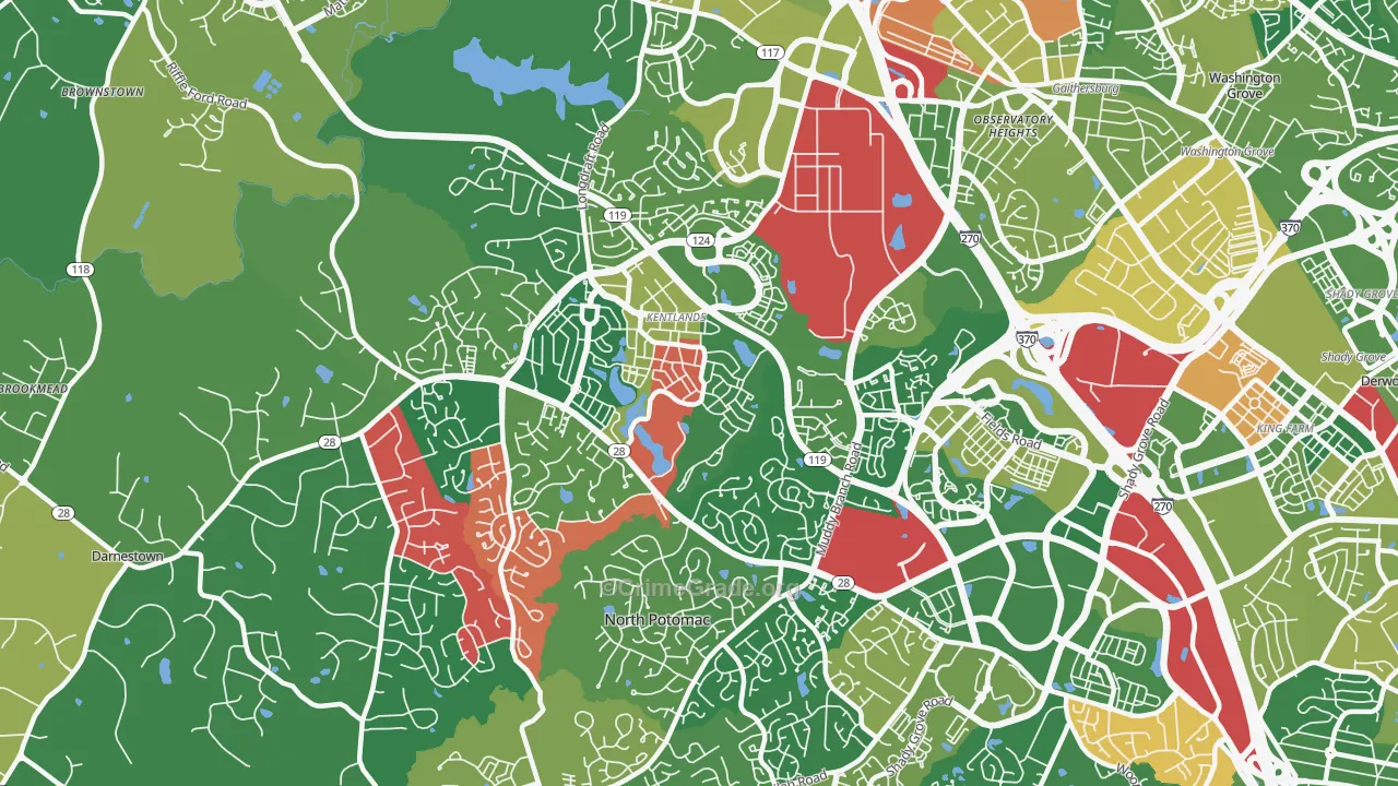 20878, MD Map of Drug-Related Crime Rates