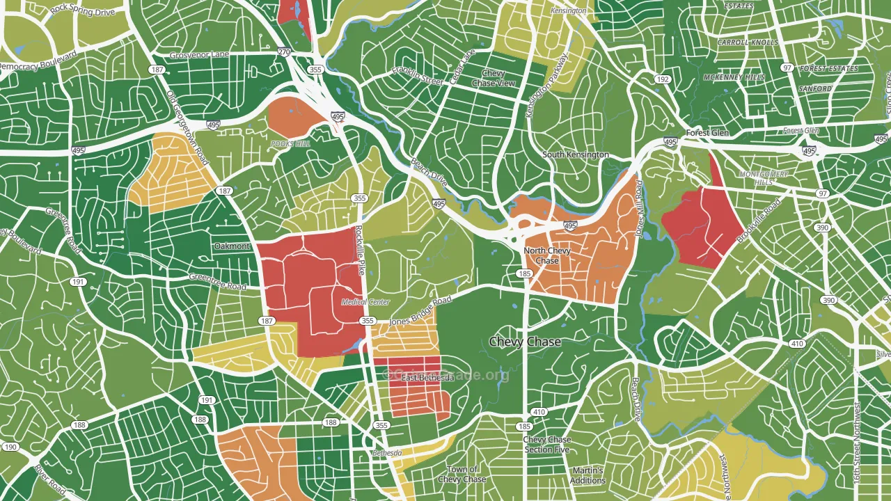 20889, MD Map of Drug-Related Crime Rates