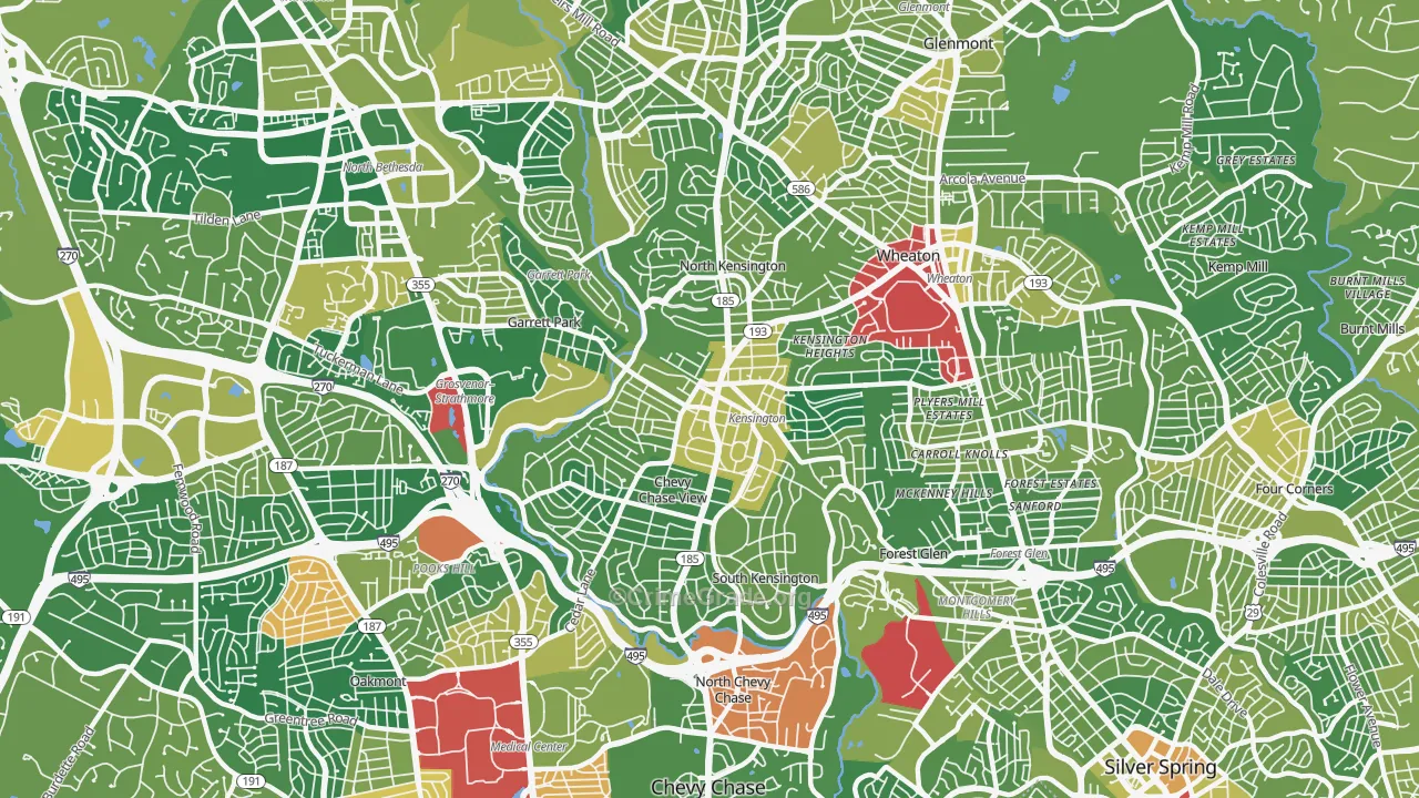 20895, MD Map of Drug-Related Crime Rates