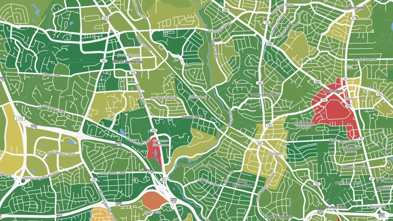 20896, MD Map of Drug-Related Crime Rates