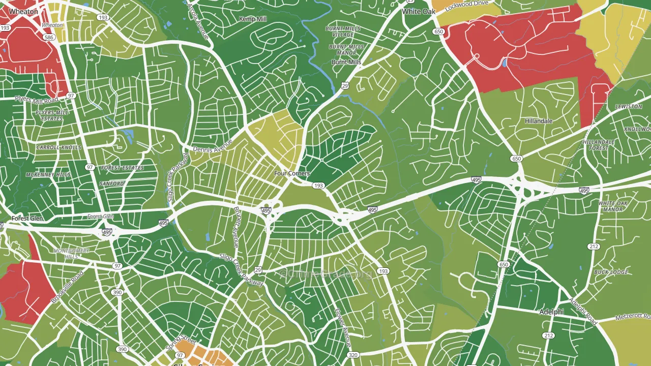 20901, MD Map of Drug-Related Crime Rates