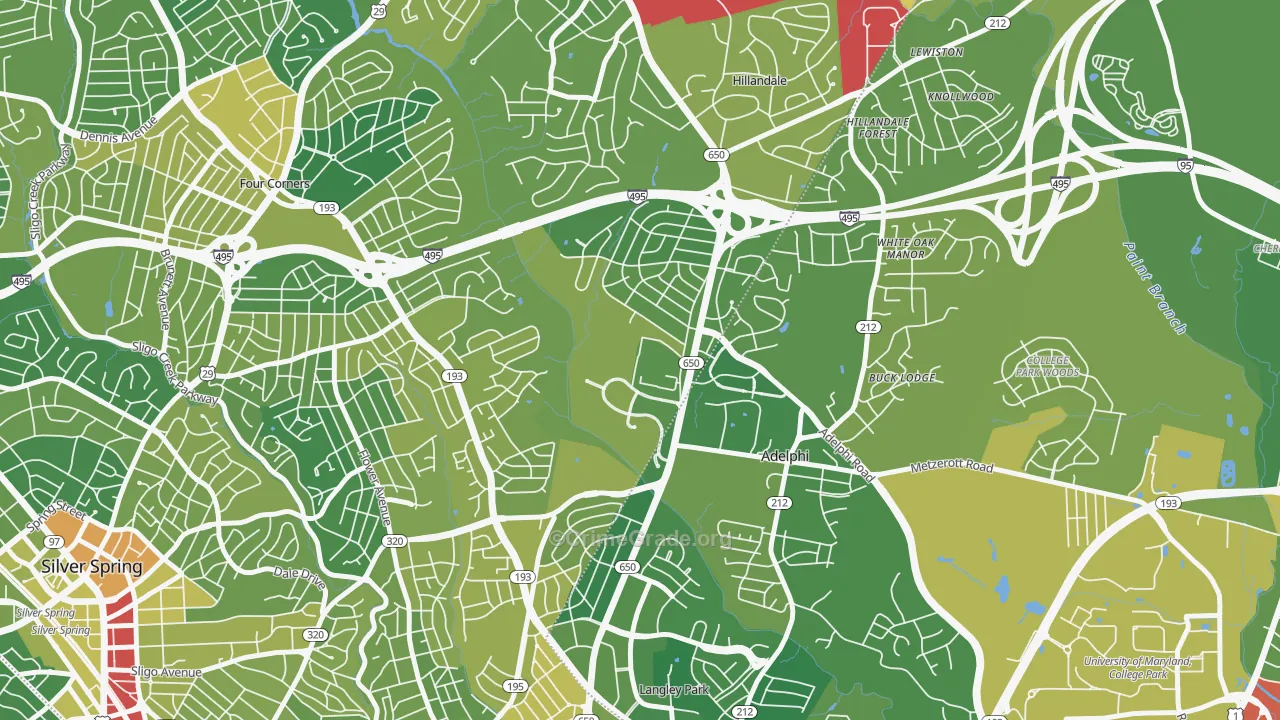 20903, MD Map of Drug-Related Crime Rates