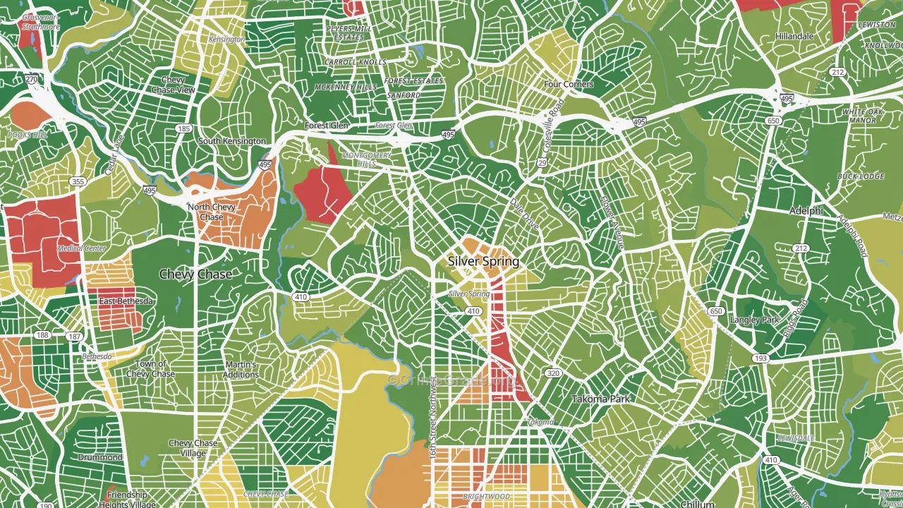 20910, MD Map of Drug-Related Crime Rates