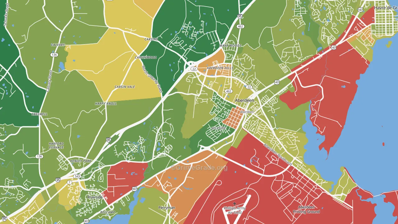 21001, MD Map of Drug-Related Crime Rates