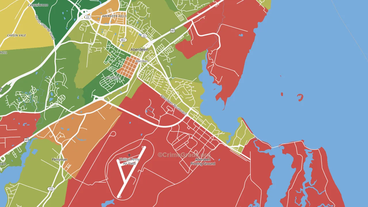21005, MD Map of Drug-Related Crime Rates