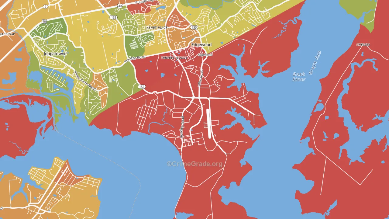 21010, MD Map of Drug-Related Crime Rates