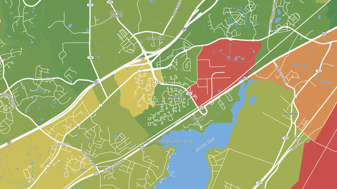 21017, MD Map of Drug-Related Crime Rates