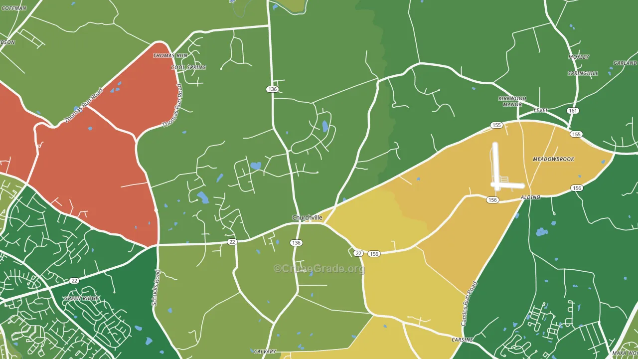 21028, MD Map of Drug-Related Crime Rates