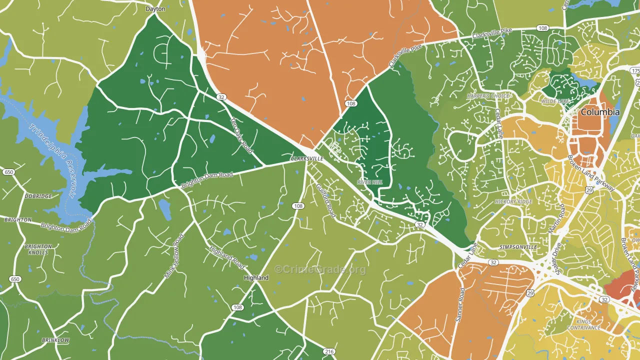 21029, MD Map of Drug-Related Crime Rates