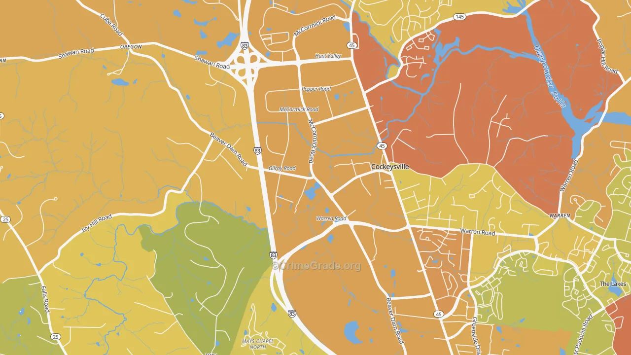 21031, MD Map of Drug-Related Crime Rates